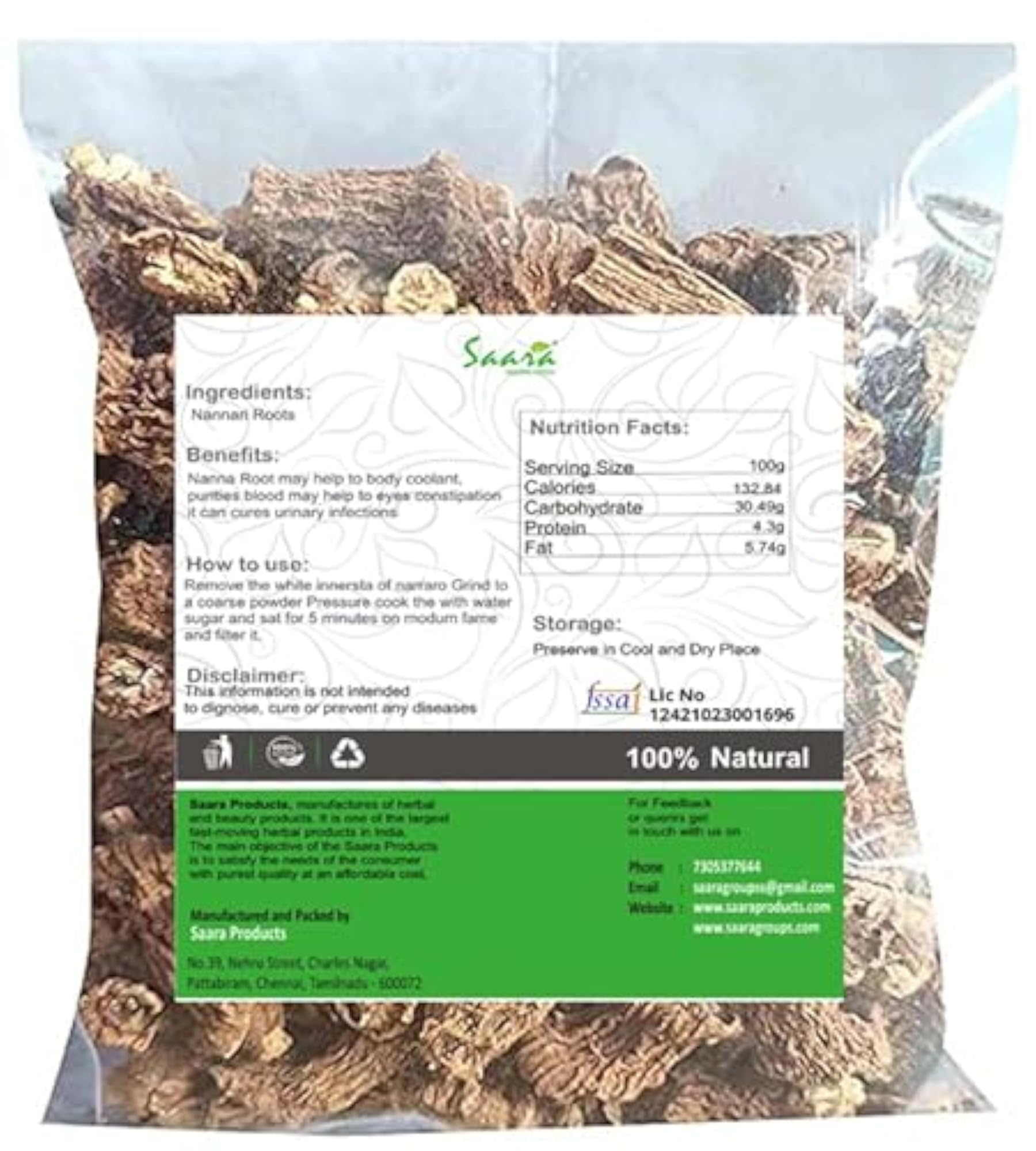 Nannari Roots, 800g Natural Body Coolant