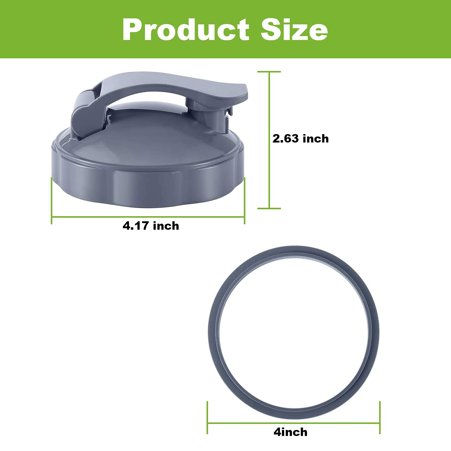 Tappo Con Coperchio Ribaltabile FranzKitchen Per Nutribullet, Grigio, 18 Oz, Con Guarnizione