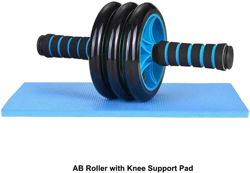 AB Wheel Roller Set for Workout, AB Roller with Knee Pad,Adjustable Jump Rope and Push Up Bar