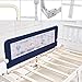 59 Inches Toddler Bed Rail Fold Down Safety Baby Bed Guard with NBR Foam Including 1 Pc Safety Strap by KOOLDOO (Blue)