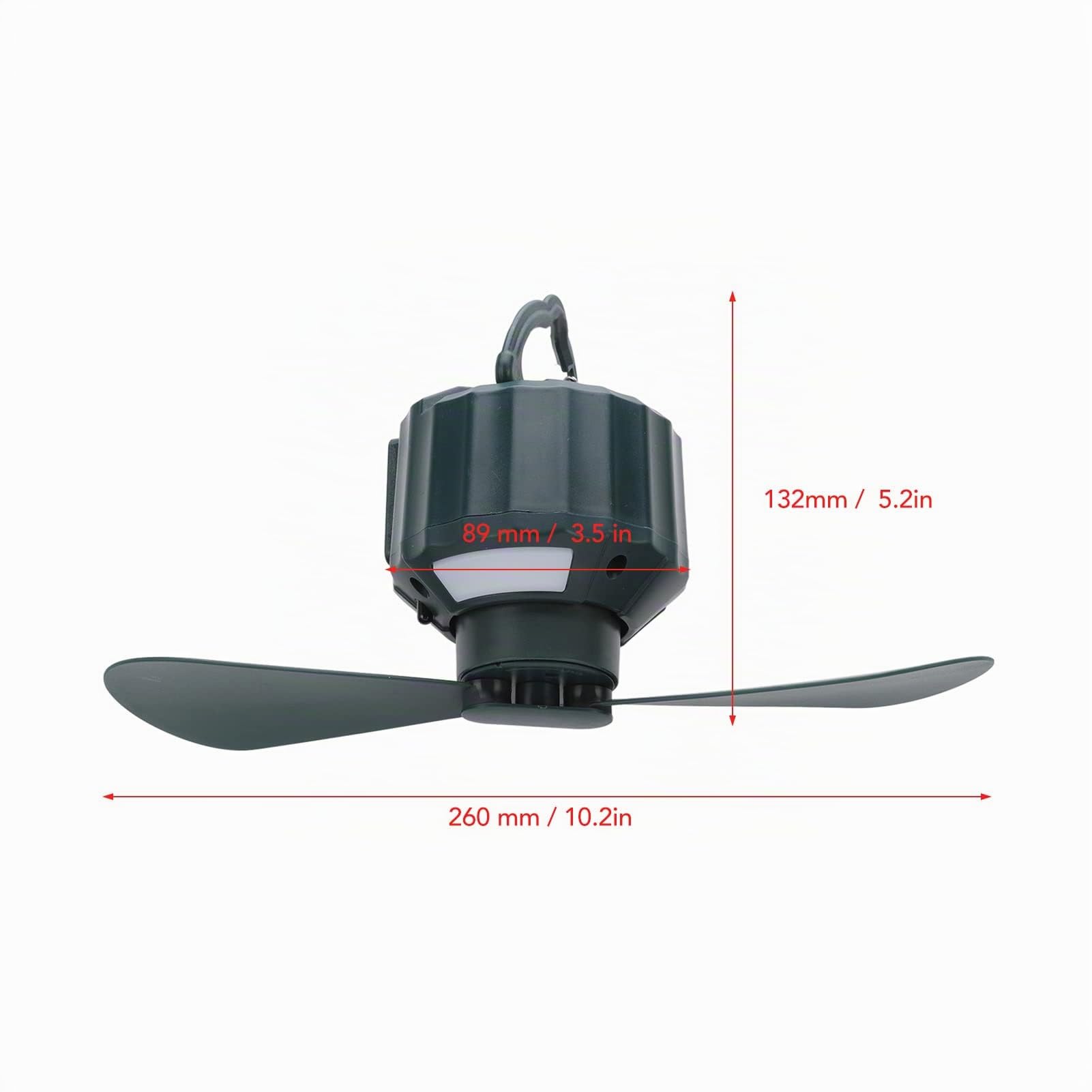 Ventilador de camping,Ventilador de techo portátil con luz LED y batería recargable USB de 10400 mAh,3 velocidades silencioso y control remoto,desmontable para pesca,viajes y actividades al aire libre