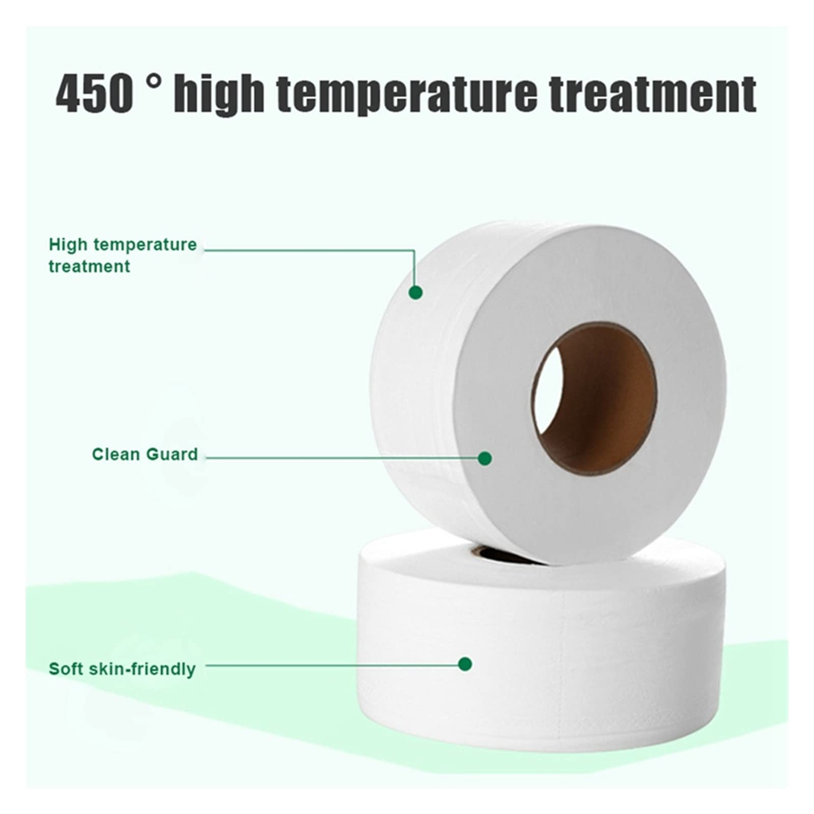VSOLS Babor de baño de Rollo de Jumbo Grueso 4 Capas Blancas 2 Rollos de Papel higiénico. (Color : White)