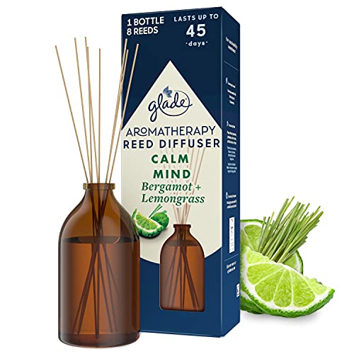 Glade Aromatherapy Reed Diffuser, Home Décor Essential Oils Diffuser Soothing Fragrance, Calm Mind with Italian Bergamot & Guatemalan Lemongrass, 80 ml