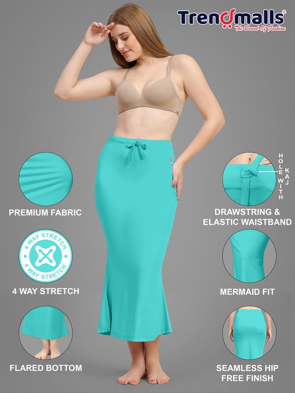 Image of TRENDMALLS Women's Polyester Spandex Saree Shapewear Petticoat for Women, Cotton Blended,Petticoat,Skirts for Women,Shape Wear Dress for Saree Shaper