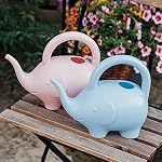 LOYUYU 1.5L Plastic Watering Can Small Lightweight Cute Indoor Outdoor Garden Plants, Adult Elephant Watering Can STYLE1: Pink