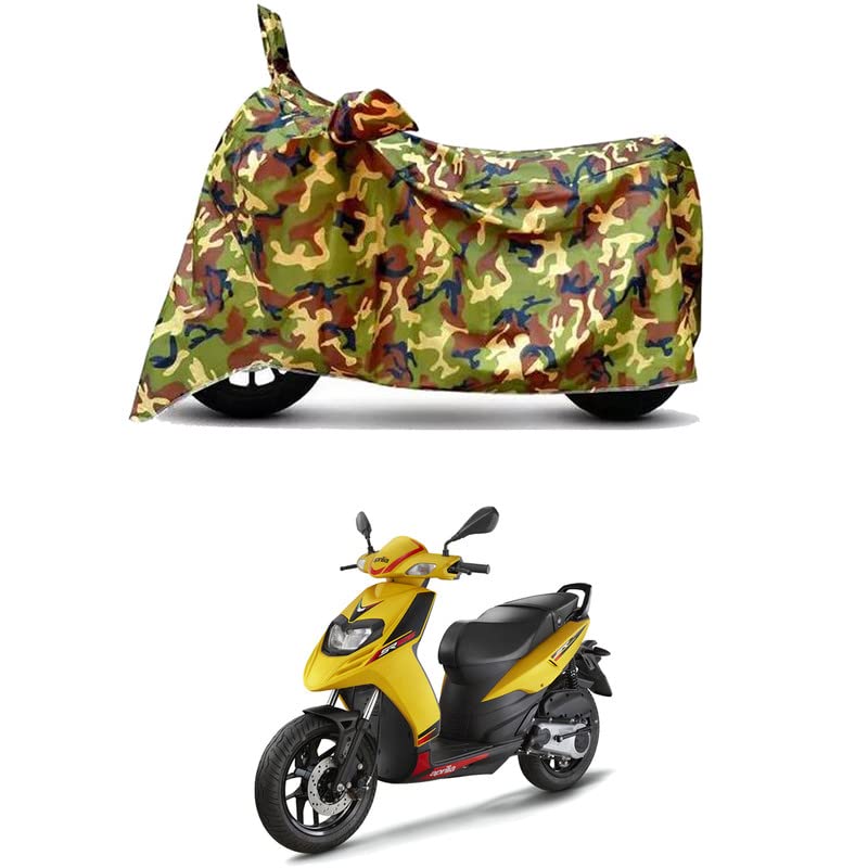 Image of Waterproof 100% PVC Coated Bike Scooty Two Wheeler Body Cover Compatible for Aprilia SR 125 STD /UV-Rays /Heat Protection /Birds Dropping /Scratchproof /Dust Proof /All Varient[6X6 Jungle Print]