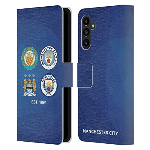 Étui portefeuille cuir bleu marine Man City Samsung A13 5G