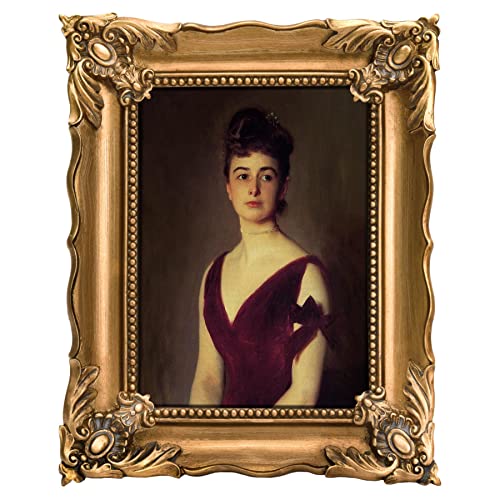Image of Saysmile 5x7 Vintage Picture Frame with Embossed Flower Design, Ornate Gold Frame for 5x7 Pictures, Hand-Crafted Resin Antique Frames for Tabletop & Wall Hanging, Home Decor (Bronze)