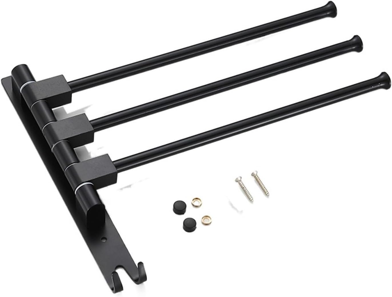 Three Towel Bars Spray Paint Aluminum 35cm Bath Towel Bar with Hook Bathroom Hardware Classic Towel Bars L5513