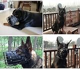 SpeesY Maulkorb für Hunde, groß, Leder & Metall, für Deutscher Schäferhund, Labrador, Rottweiler, belüftet, verstellbar