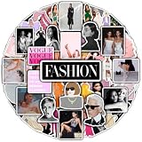 BulbaCraft 100Pcs Fashion Stickers for Water Bottles & Laptops - Glam, Aethetic Stickers for Scrapbooking - Fashion Party Decorations - Fashionista Gifts for Women, Gifts for Women & Men
