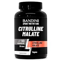 Bandini® CITRULLINE MALATE 90 Compresse 3000 mg per Dose Giornaliera – Dosaggio Extra-Elevato (Copertura 1 mese) – L-Citrullina da fermentazione 100% Vegan – Citrullina per Atleti e Culturisti