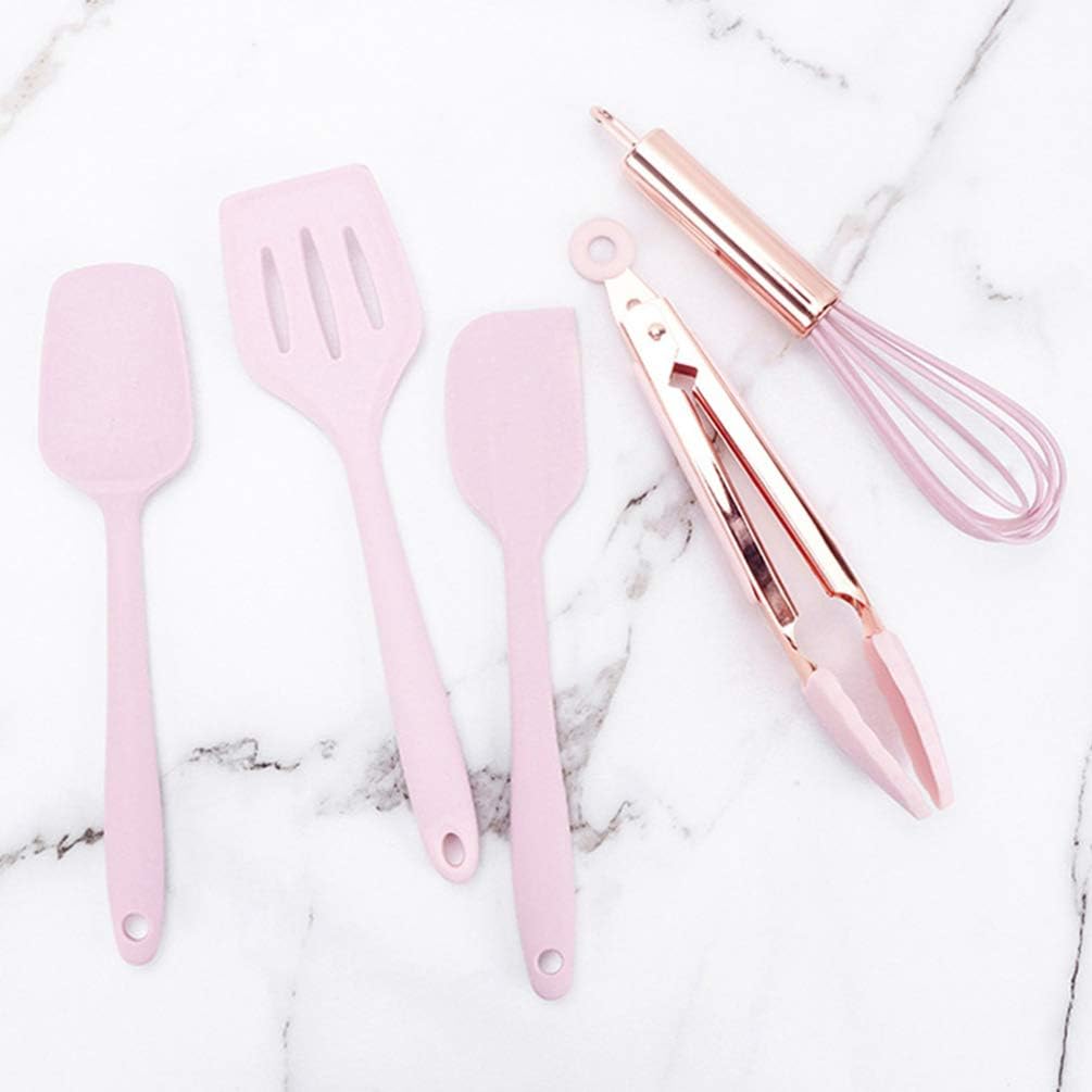 5pcs Silicone Baking Tools Boy Girl Food-grade Scrapers Whisk and Clips for Cake Bread Making Safe Multi-functional Kitchen Utensils