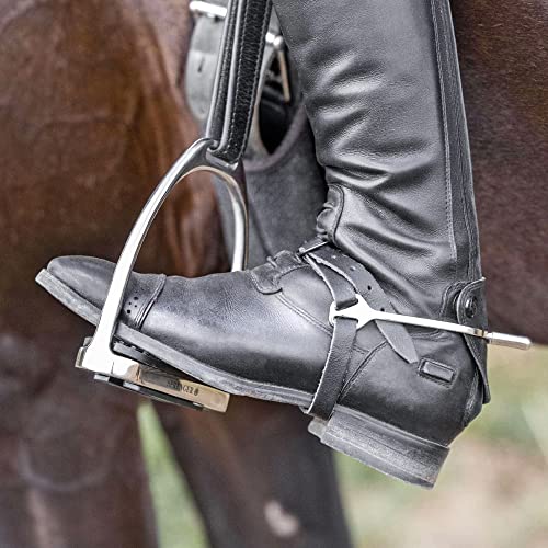 Foto von Sprenger Fillis Steigbügel Silber, 120 mm Trittweite I Sicherheitssteigbügel mit schwarzer Einlage, rostfreies Edelstahl, 2 Stück