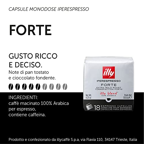 illy Cápsulas Café Iperespresso Tueste FORTE, 6 Pack de 18 Cápsulas, Total 108 Cápsulas - Imagen 6