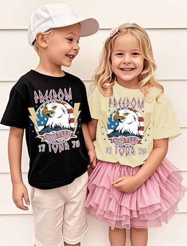 Image of JNC Kids 4th of July Shirt Boys /Girls American Flag T-Shirt Toddler Patriotic Tops Tee Independence Day Clothes 2025