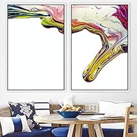2 Piece Framed Canvas Wall Art Organic Fluids Canvas Prints Home Artwork Decoration for Living Room,Bedroom - 16