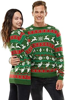 U LOOK UGLY TODAY Lelijke kersttrui voor dames, uniseks, grappige Chunky Fair Isle gebreide feestelijke trui, Ugly Christmas sweater voor feestjes