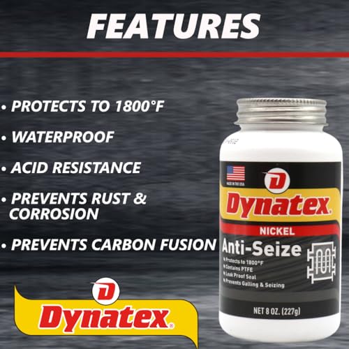 Image of Dynatex Nickel Anti-Seize 8 oz Can - Heavy-Duty, No Sulfur Lead Copper Halogens, Protects Against Extreme Heat Corrosion Acidic Environments (5-Pack)
