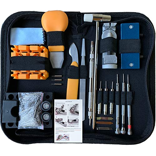 HAOBAIMEI 168 PCS Watch Repair Tool Kit, Case Opener Spring Bar Watch B