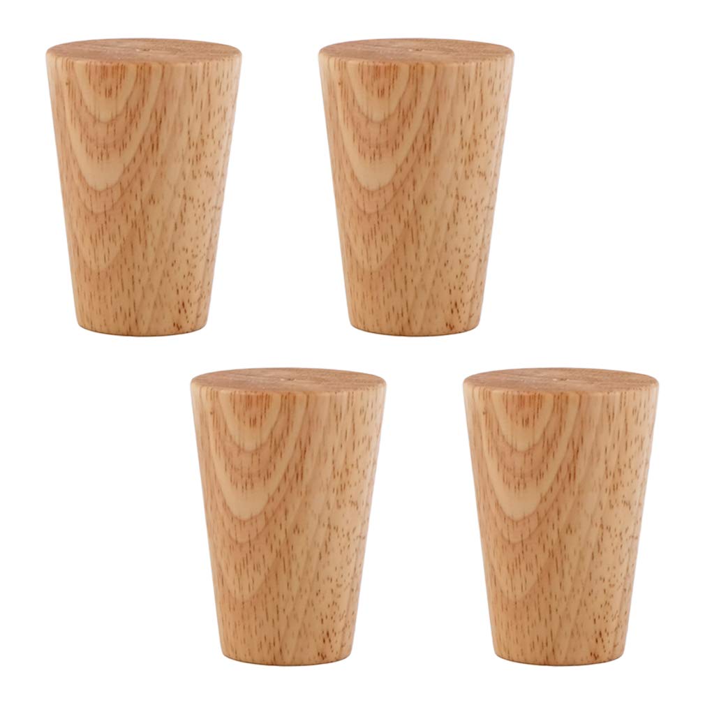 Solid Wood Oak Furniture Legs,Modern Sofa Legs,Tapered Coffee Table Legs,Replacement Legs for Storage Cabinet,Couch,Bookcase,Set of 4,Wood Color,with Accessories (8cm/3.1in)