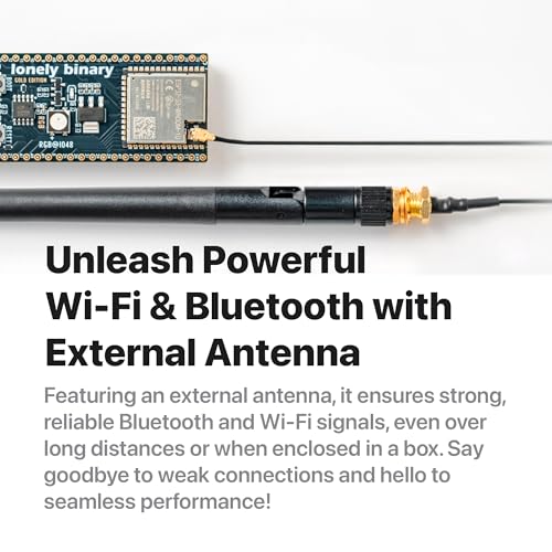 Image of Lonely Binary ESP32-S3 N16R8 Gold Edition 16MB IPEX Antenna for Arduino IDE | 16MB Flash, 8MB PSRAM, 240MHz; external IPEX antenna; WiFi + BT 5.0 LE; dual USB-C, immersion gold ENIG PCB