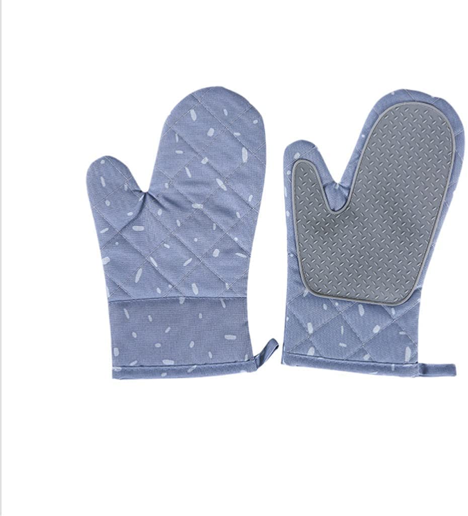 Gants De Four Gants De Four en Silicone Épais Isolation Antidérapante Anti-brûlure Résistant À La Chaleur pour Four Micro-Ondes Cuisine, 2 Pièces Gant Résistant A La Chaleur (Color : Blu)
