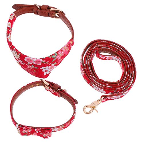 POPETPOP Conjunto de Coleira de Bandana para Cães - Conjunto de Coleira E Trela para Cães Bandana E