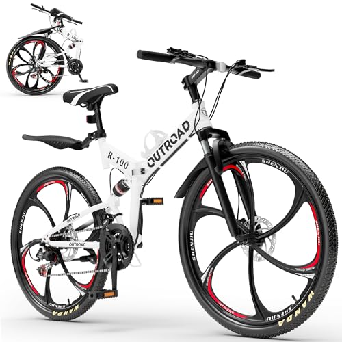MarKnig 26 Inch Adult Folding Bikes/Mountain Bikes, 21