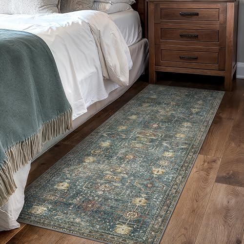 GENIMO 2x6 Non Slip Hallway Runner Rug, Machine Washable, Thin & Low Pile Lightweight for Kitchen, Laundry, Entryway, Bedroom & Living Room