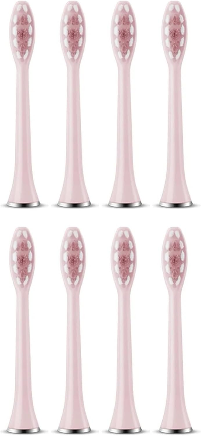 Replacement Toothbrush Heads Compatible for SUBORT S7/Bair X7 X7S X11 X11S Electric Toothbrush Accessories Nozzles Bristles(8pcs Pink)