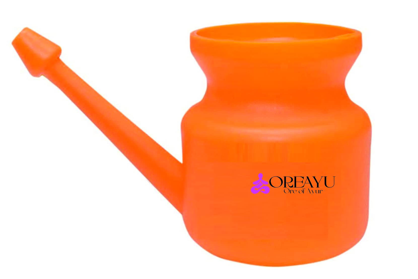 OREAYU ™ Plastic Jala Neti Pot Lota 500 ml Orange/Saffron/Bhagwa Jal Neti for Health and Yoga Use Made of virgin plastic-image-9
