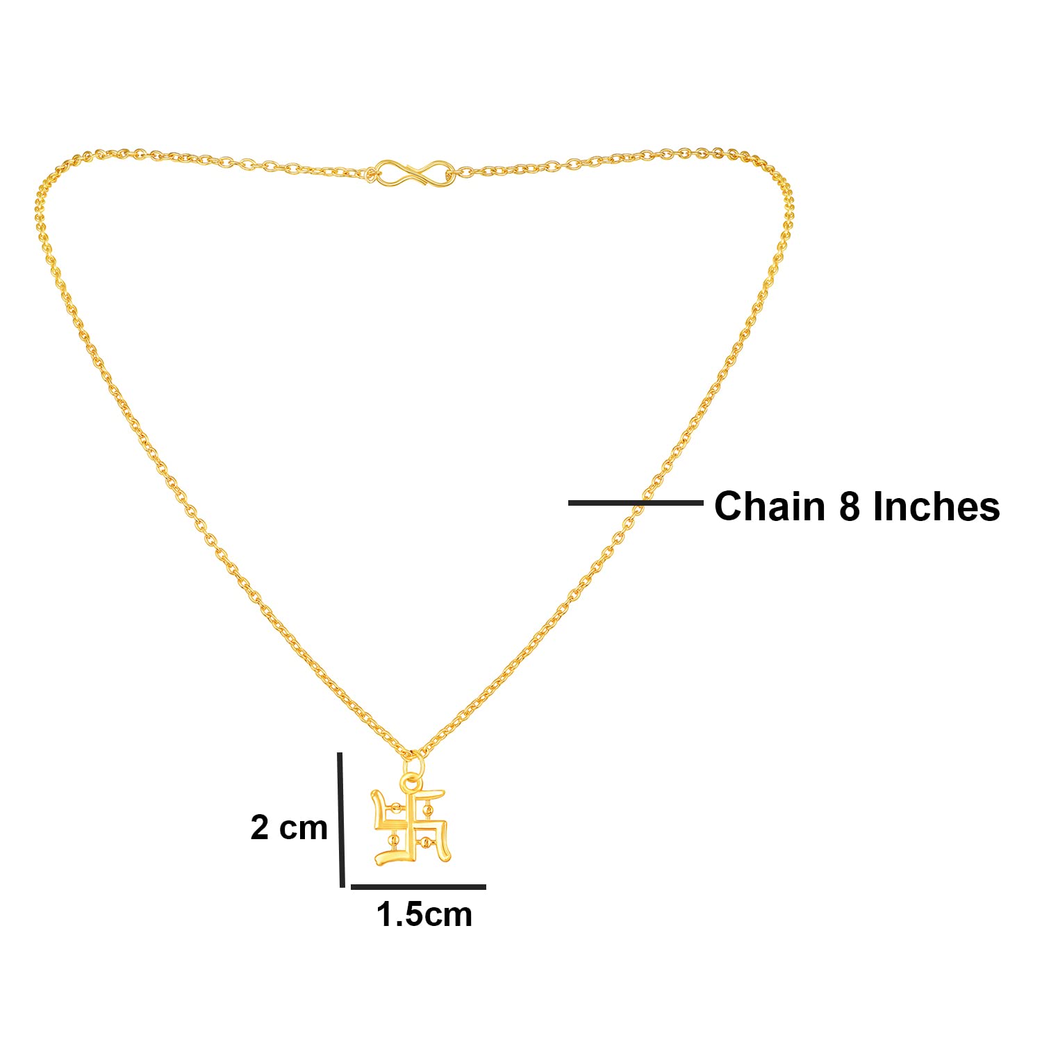 Gold Plated Religious Swastik Pendant with Chain