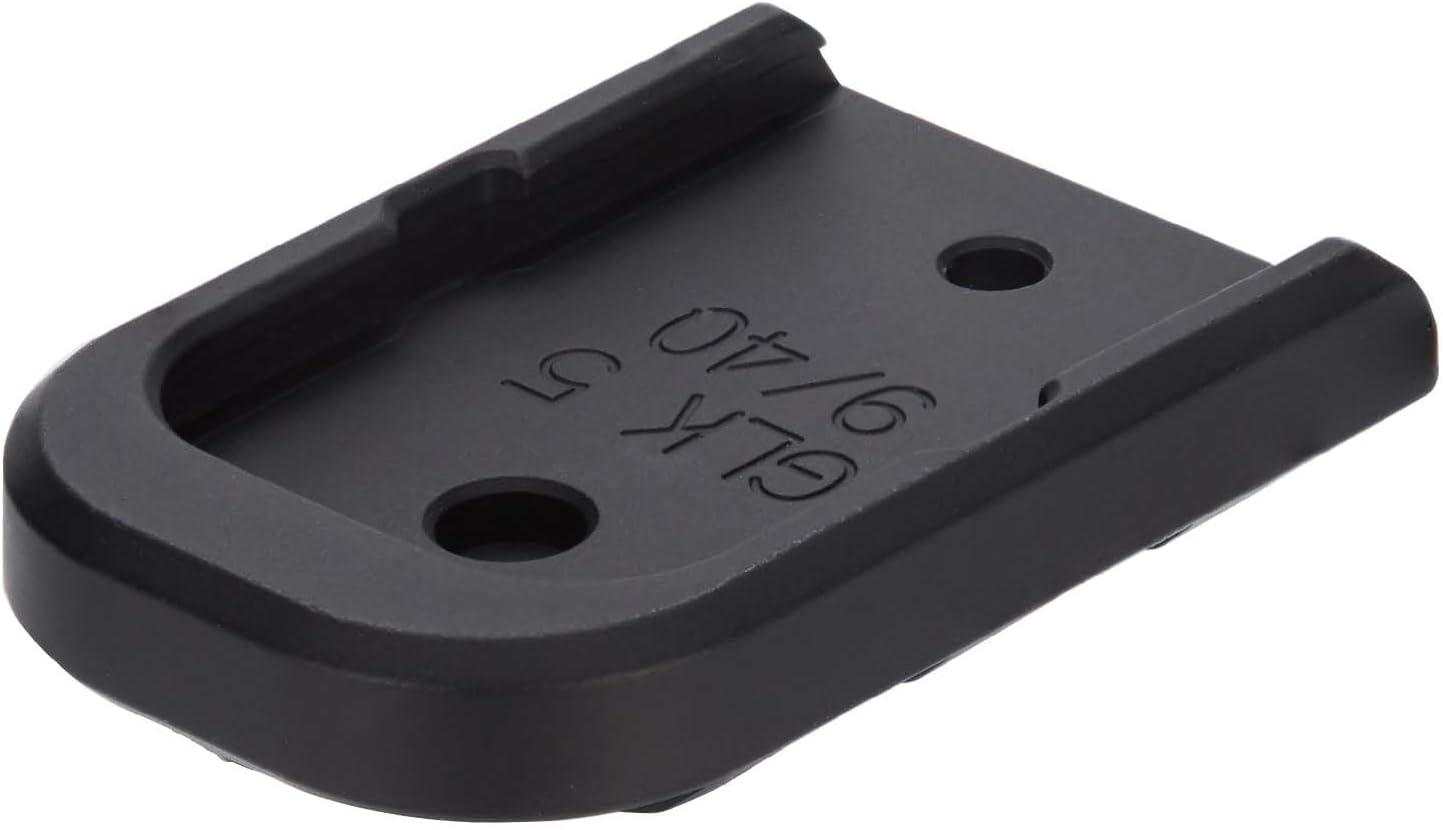 NDZ Performance Magazine Base Plate for Glock 19 17 22 23 27 34 45 Gen 5 in 9mm, .40, Textured Anodized Aluminum with Aspis Cut, Made in The USA - Choose Plate Color