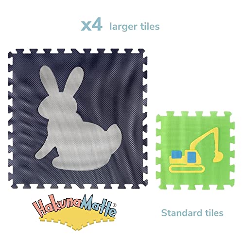 Hakuna Matte grote puzzelmat voor baby's 1,8x1,8m – 9 XXL Tegels 60x60cm met dieren – 20% dikkere speelmat in een milieuvriendelijke verpakking – reukloos baby speelkleed zonder schadelijke stoffen - Afbeelding 5