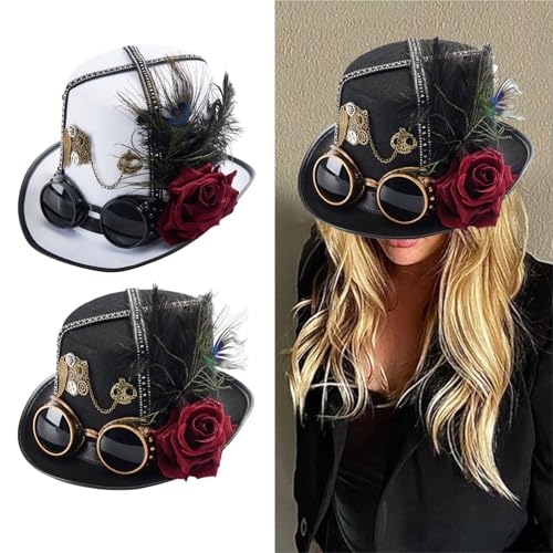 Chapeau plat Steampunk gothique pour déguisement cosplay et Halloween - 2