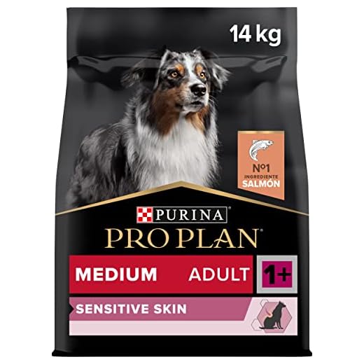 Purina Pro Plan Medium Adult Derma Pienso para Perro Mediano Adulto, Piel y Pelaje con Salmón, saco de 14kg