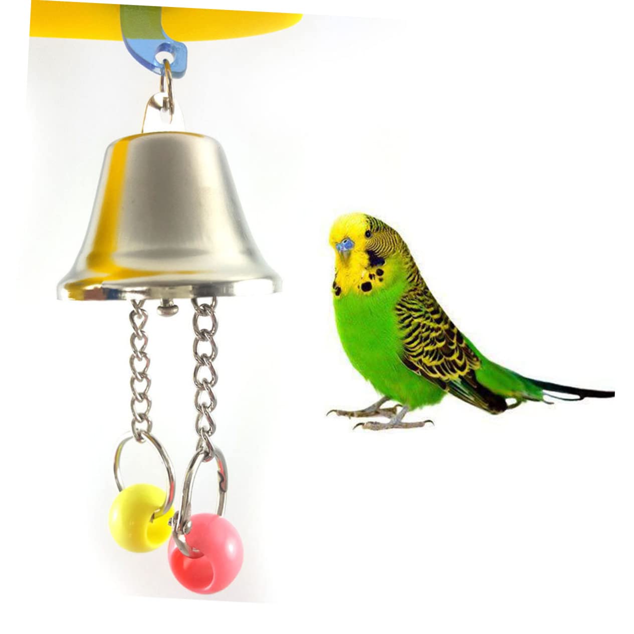 FOMIYES Jouet à Mordre pour Perroquet Grosse Cloche en Acier Inoxydable
