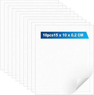 AOPULE 10 Pieces Acrylic Sheet Clear,4” x 6” 0.08” Thick (2mm) Transparent Plastic Plexi Glass Board with Protective for Photo Frame Replacement, DIY Display Projects, Craft