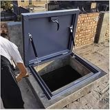 Dachluke aus Aluminiumlegierung, Sicherheitstür mit Dichtung und Griff, 50 x 50 cm, perfekt für Dachinstallationen und Zugang zum Deck, wetterfestes Design