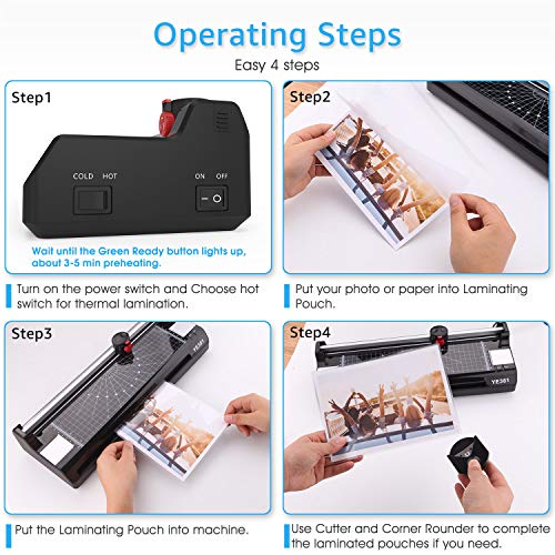 Laminator Machine for A3/A4/A6, YE381 Thermal Laminating Machine for