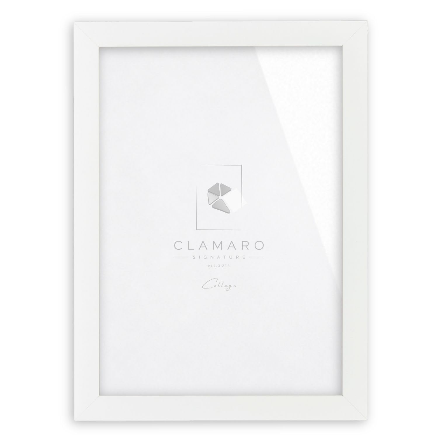 Clamaro Marco de Fotos Múltiple, Blanco Mate, MDF, 39 x 31 cm