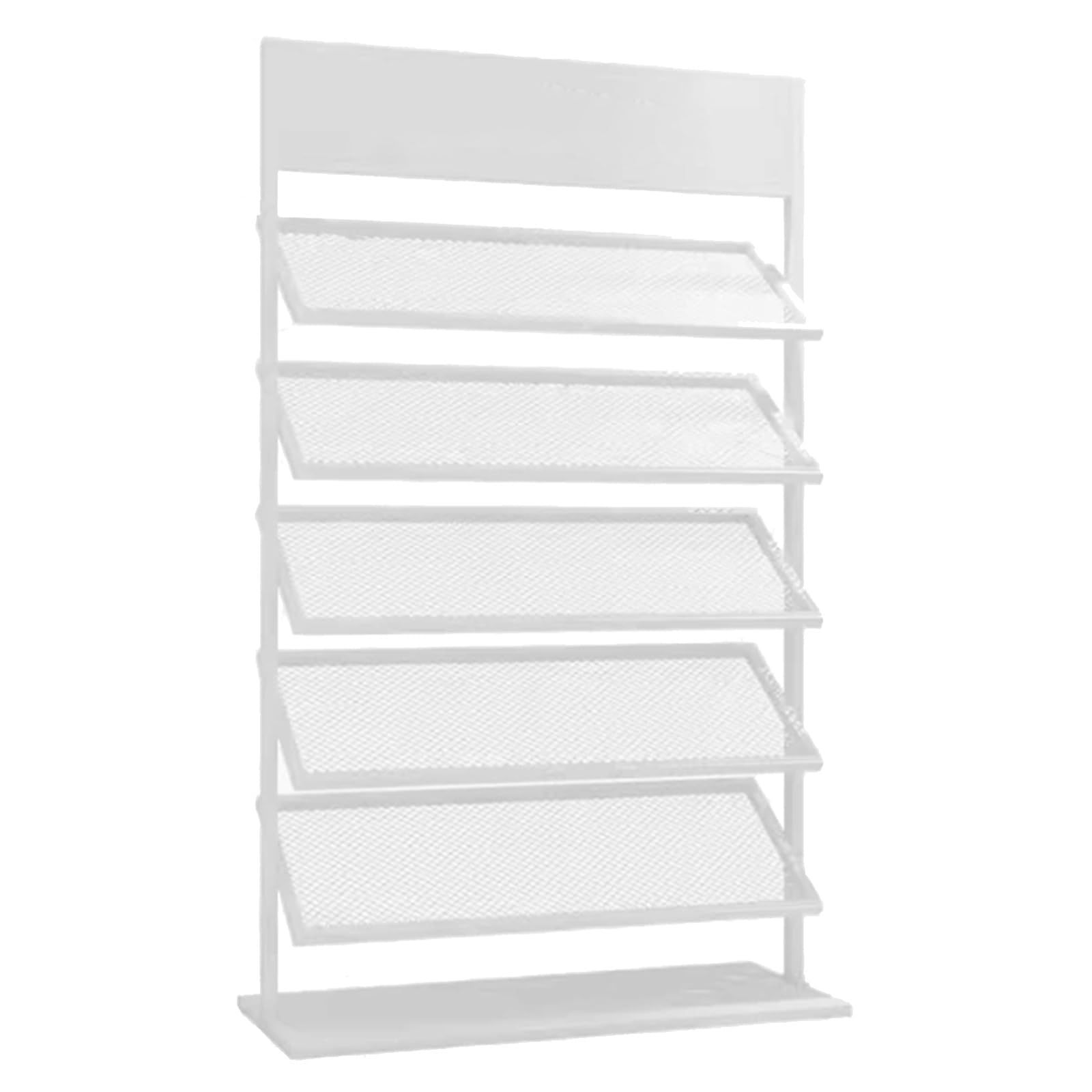 YNBSHGAA 5-Tier Freestanding Floor Tile Display Rack, Porcelain Marble Slab Showcase Stand for Exhibit Retail, 31.5 Inch,6-White-80cm/31.5in