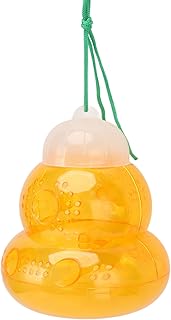 Bee Traps Waterproof Plastic Wasp Catcher 6 Entrances Yellow Jacket Bee Traps Repellent for Gardens Orchards Farms Orange Wasp Traps for Outdoor,Plastic Reusable Hornet Yellow