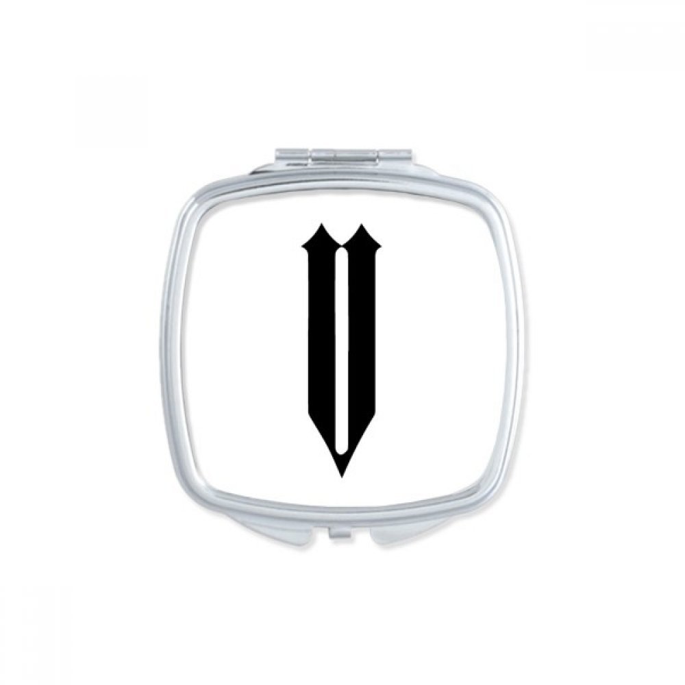 Miroir de poche carré DIYthinker avec trois chiffres romains et silhouette noire