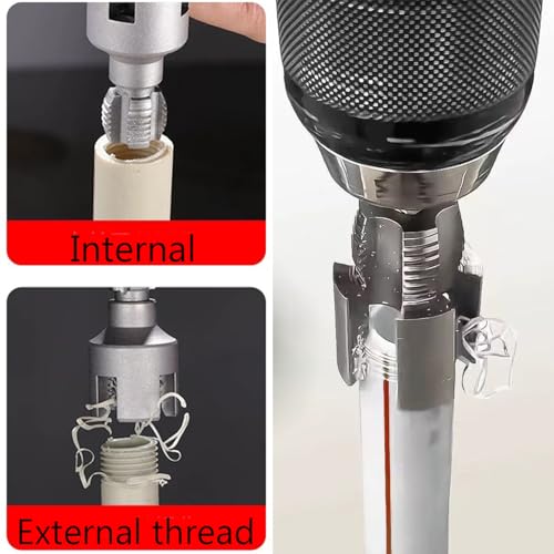 Miniatura 7 de Herramienta De Rosca Para Tubos De Pvc,2 Herramienta De Corte De Rosca De Manguera,Máquina Eléctrica De Roscar Conductos,Kit De Tubos - Dispositivo De Corte Externo E Interno Para Trabajos