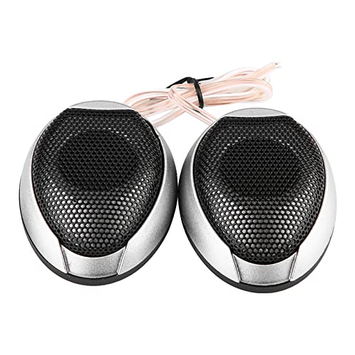 Tweeter de Coche Apto para Mini Altavoz de Automóvil con Pegamento Redondo, Fácil Instalación, Apto para una Mejor Experiencia Musical, Uso General (Silver)