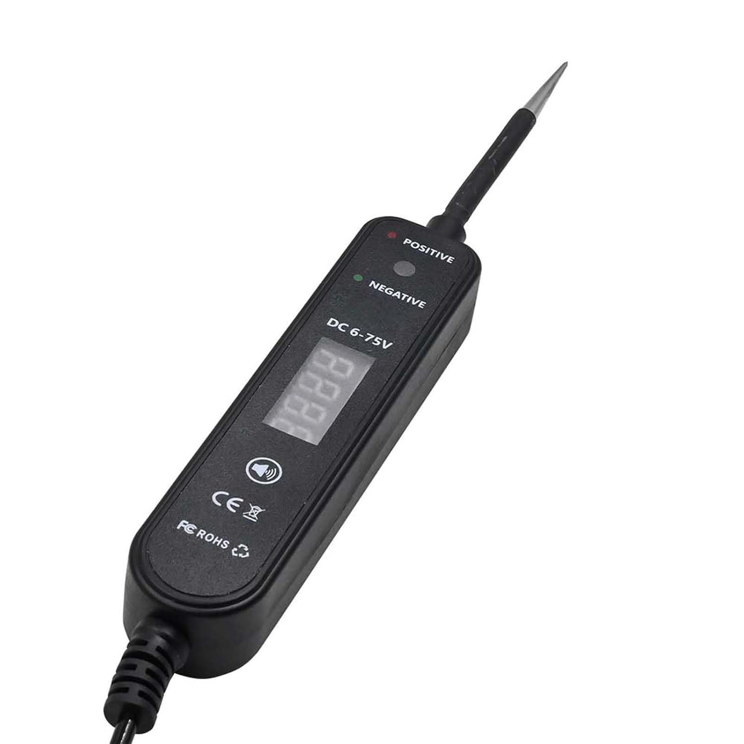 Automotive Circuit Tester 6-75V DC, LED Digital Display Auto Electrical Test Light with Voltage Detection, Polarity and Continuity Checker for Car Truck Motorcycle Vehicle (Black)