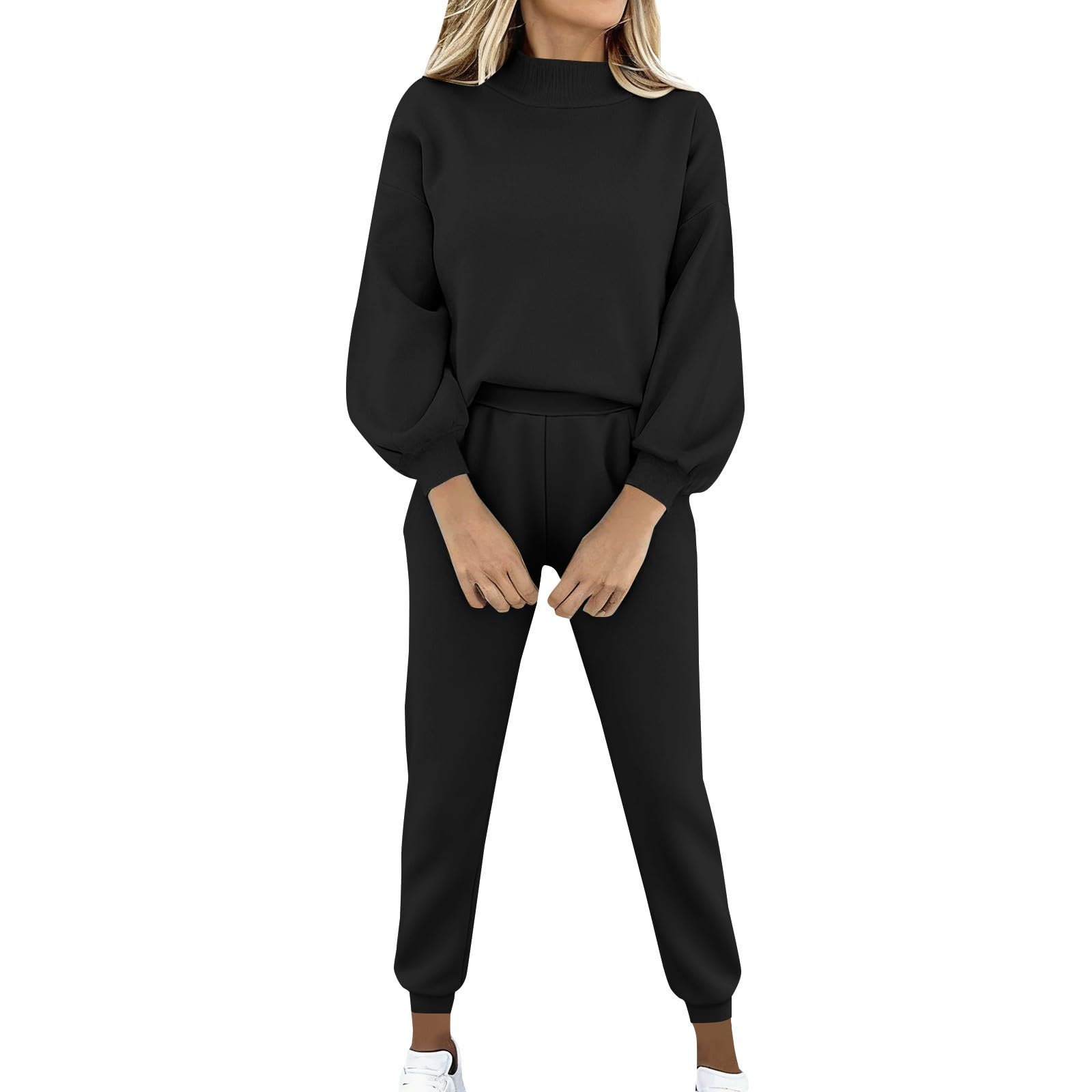 Completo Sportivo Donna 2 Pezzi Completi Sportiva Manica Lunga Girocollo Completo Da Ginnastica Tuta Palestra Casual Set Top E Pantaloni a Gamba Larga Tute Per Jogging Fitness Yoga Autunnale Invernale