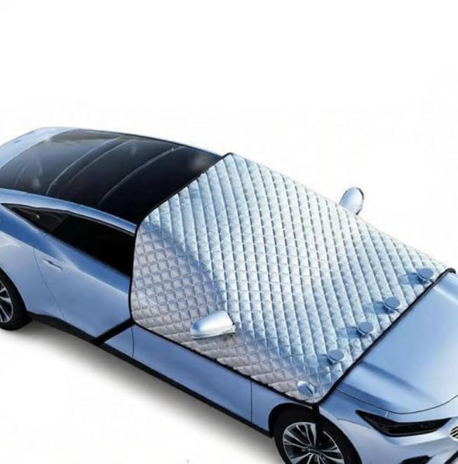 MpaZZZ Funda para Parabrisas de Coche para VW Arteon/Polo/Golf/Passat/ID.3/ID.4/ID.5/ID.7/ID. Buzz, Cubierta de Ventana de Coche, Cubierta de Parabrisas de Invierno con Refuerzo Magnético,Silver